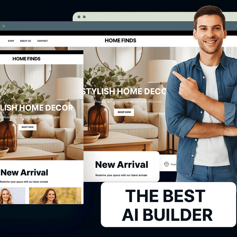 Home and garden store website example showing desktop and mobile views, created in 4 minutes by AI store builder